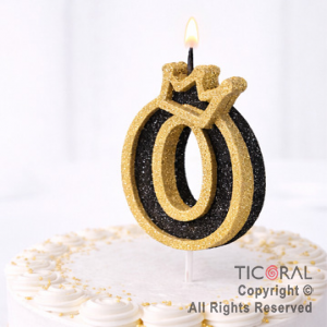 VELA NUMERO CORPOREO CON GIBRE ORO N.0 x 1